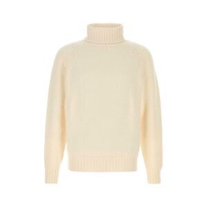Umit Benan Men White Cashmere Sweater